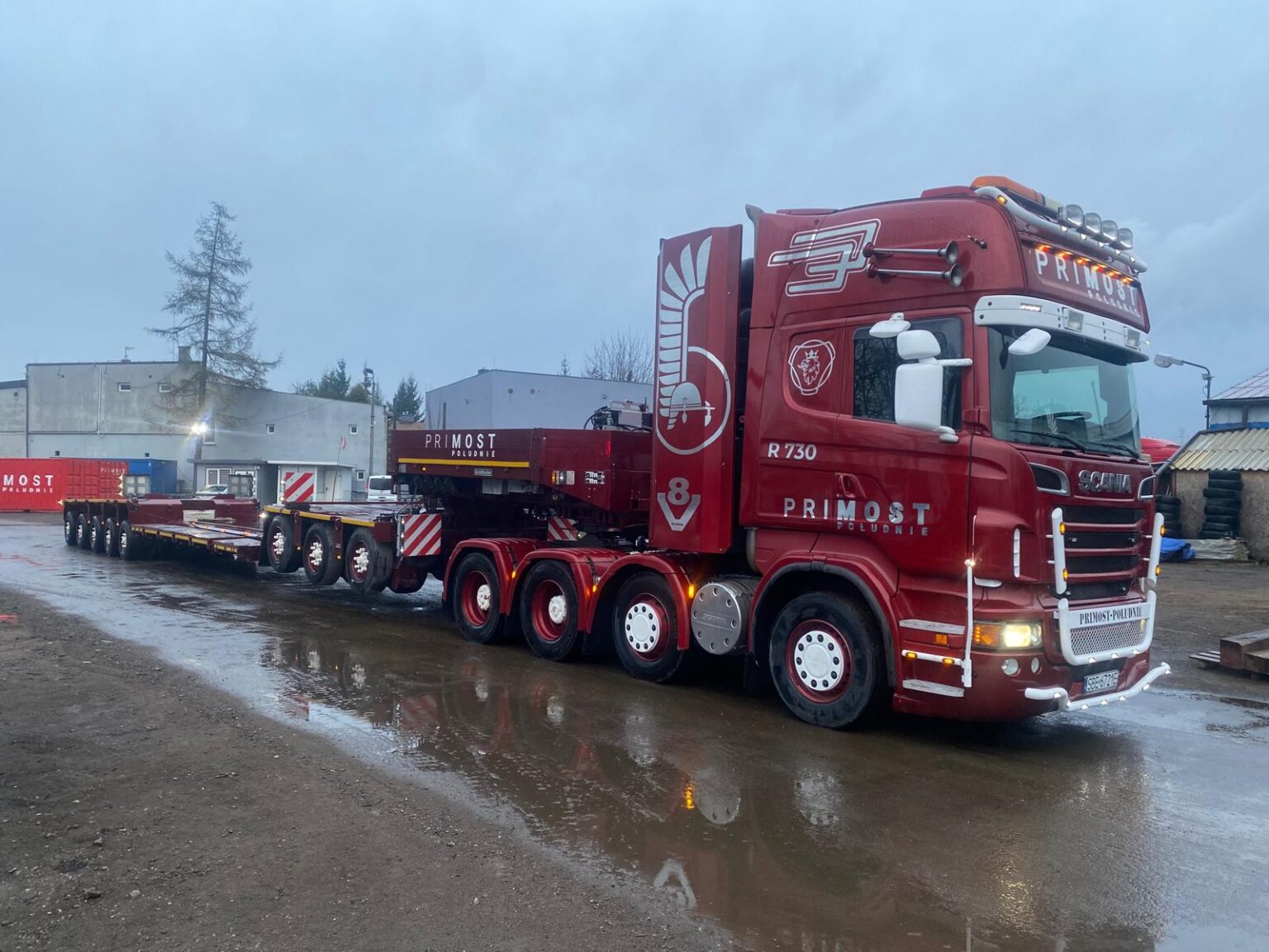 SCANIA R730 CIĄGNIK SIODŁOWY 4-OSIOWY SCANIA R730+NACZEPA 8OSIOWA GOLDHOFER STHP/XLEB
